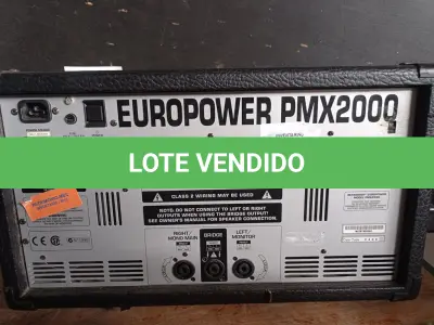 LOTE 066 - 01 MESA DE SOM MARCA EUROPOWER PMX2000. (NO ESTADO) ATENÇÃO! FAZER A VISITAÇÃO ANTES DE ARREMATAR, NÃO SABEMOS SE FUNCIONA. LEILÃO NÃO TEM GARANTIA E NEM DEVOLUÇÃO, SUJEITO A POSSÍVEIS AVARIAS VISÍVEIS/OCULTAS E/OU AUSÊNCIA DE COMPONENTES.