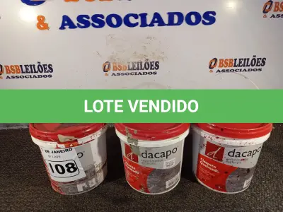 LOTE 108 - 03 BALDES DE REVESTIMENTO CIMENTO QUEIMADO. (NO ESTADO) ATENÇÃO! FAZER A VISITAÇÃO ANTES DE ARREMATAR, NÃO SABEMOS SE FUNCIONA. LEILÃO NÃO TEM GARANTIA E NEM DEVOLUÇÃO, SUJEITO A POSSÍVEIS AVARIAS VISÍVEIS/OCULTAS E/OU AUSÊNCIA DE COMPONENTES.