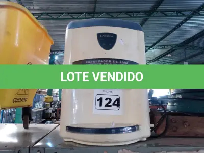 LOTE 124 - 01 PURIFICADOR REFRIGERADO DE ÁGUA MARCA LATINA. (NO ESTADO) ATENÇÃO! FAZER A VISITAÇÃO ANTES DE ARREMATAR, NÃO SABEMOS SE FUNCIONA. LEILÃO NÃO TEM GARANTIA E NEM DEVOLUÇÃO, SUJEITO A POSSÍVEIS AVARIAS VISÍVEIS/OCULTAS E/OU AUSÊNCIA DE COMPONENTES.