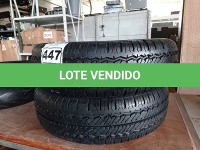 LOTE 447 - 02 PNEUS REMOLD 195/70/15. (NO ESTADO) ATENÇÃO! FAZER A VISITAÇÃO ANTES DE ARREMATAR, NÃO SABEMOS SE FUNCIONA. LEILÃO NÃO TEM GARANTIA E NEM DEVOLUÇÃO, SUJEITO A POSSÍVEIS AVARIAS VISÍVEIS/OCULTAS E/OU AUSÊNCIA DE COMPONENTES.