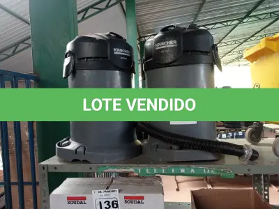 LOTE 126 - 02 ASPIRADORES DE PÓ MODELO:NT20/1. MARCA KARCHER (NO ESTADO) ATENÇÃO! FAZER A VISITAÇÃO ANTES DE ARREMATAR, NÃO SABEMOS SE FUNCIONA. LEILÃO NÃO TEM GARANTIA E NEM DEVOLUÇÃO, SUJEITO A POSSÍVEIS AVARIAS VISÍVEIS/OCULTAS E/OU AUSÊNCIA DE COMPONENTES.