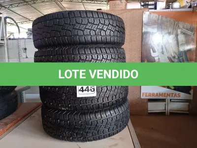LOTE 446 - 04 PNEUS REMOLD 175/70/14. (NO ESTADO) ATENÇÃO! FAZER A VISITAÇÃO ANTES DE ARREMATAR, NÃO SABEMOS SE FUNCIONA. LEILÃO NÃO TEM GARANTIA E NEM DEVOLUÇÃO, SUJEITO A POSSÍVEIS AVARIAS VISÍVEIS/OCULTAS E/OU AUSÊNCIA DE COMPONENTES.