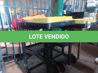 LOTE 231 - 02 CARRINHOS PARA LIMPEZA INDUSTRIAL INCOMPLETOS. (NO ESTADO) ATENÇÃO! FAZER A VISITAÇÃO ANTES DE ARREMATAR, NÃO SABEMOS SE FUNCIONA. LEILÃO NÃO TEM GARANTIA E NEM DEVOLUÇÃO, SUJEITO A POSSÍVEIS AVARIAS VISÍVEIS/OCULTAS E/OU AUSÊNCIA DE COMPONENTES.