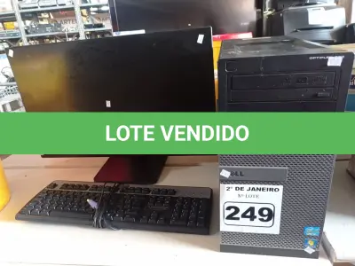LOTE 249 - 01 CPU, 01 TECLADO E 01 MONITOR. (NO ESTADO) ATENÇÃO! FAZER A VISITAÇÃO ANTES DE ARREMATAR, NÃO SABEMOS SE FUNCIONA. LEILÃO NÃO TEM GARANTIA E NEM DEVOLUÇÃO, SUJEITO A POSSÍVEIS AVARIAS VISÍVEIS/OCULTAS E/OU AUSÊNCIA DE COMPONENTES.
