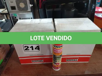 LOTE 214 - 02 CAIXAS DE SILICONE NEUTRO CONSTRUÇÃO COM 12 UNIDADES CADA MARCA SOUDAL. (NO ESTADO) ATENÇÃO! FAZER A VISITAÇÃO ANTES DE ARREMATAR, NÃO SABEMOS SE FUNCIONA. LEILÃO NÃO TEM GARANTIA E NEM DEVOLUÇÃO, SUJEITO A POSSÍVEIS AVARIAS VISÍVEIS/OCULTAS E/OU AUSÊNCIA DE COMPONENTES.