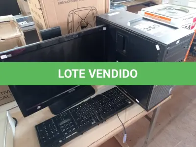 LOTE 355 - 01 CPU, 01 TECLADO E 01 MONITOR. (NO ESTADO) ATENÇÃO! FAZER A VISITAÇÃO ANTES DE ARREMATAR, NÃO SABEMOS SE FUNCIONA. LEILÃO NÃO TEM GARANTIA E NEM DEVOLUÇÃO, SUJEITO A POSSÍVEIS AVARIAS VISÍVEIS/OCULTAS E/OU AUSÊNCIA DE COMPONENTES.
