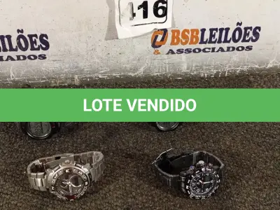 LOTE 416 - 04 RELÓGIOS. (NO ESTADO) ATENÇÃO! FAZER A VISITAÇÃO ANTES DE ARREMATAR, NÃO SABEMOS SE FUNCIONA. LEILÃO NÃO TEM GARANTIA E NEM DEVOLUÇÃO, SUJEITO A POSSÍVEIS AVARIAS VISÍVEIS/OCULTAS E/OU AUSÊNCIA DE COMPONENTES.