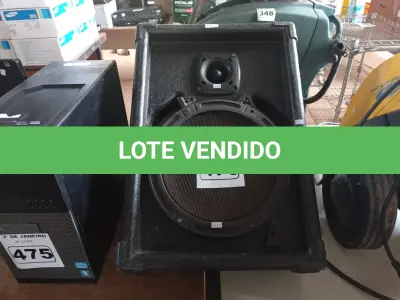 LOTE 476 - 01 CAIXA DE SOM PARA RETORNO. (NO ESTADO) ATENÇÃO! FAZER A VISITAÇÃO ANTES DE ARREMATAR, NÃO SABEMOS SE FUNCIONA. LEILÃO NÃO TEM GARANTIA E NEM DEVOLUÇÃO, SUJEITO A POSSÍVEIS AVARIAS VISÍVEIS/OCULTAS E/OU AUSÊNCIA DE COMPONENTES.
