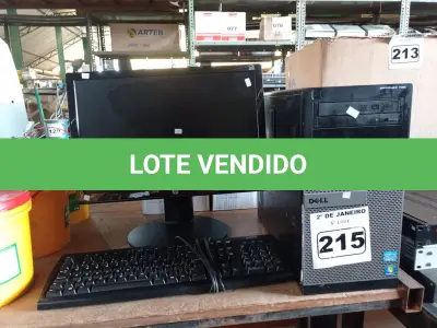 LOTE 215 - 01 CPU, 01 TECLADO E 01 MONITOR. (NO ESTADO) ATENÇÃO! FAZER A VISITAÇÃO ANTES DE ARREMATAR, NÃO SABEMOS SE FUNCIONA. LEILÃO NÃO TEM GARANTIA E NEM DEVOLUÇÃO, SUJEITO A POSSÍVEIS AVARIAS VISÍVEIS/OCULTAS E/OU AUSÊNCIA DE COMPONENTES.