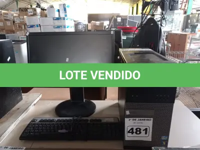 LOTE 481 - 01 CPU, 01 TECLADO E 01 MONITOR. (NO ESTADO) ATENÇÃO! FAZER A VISITAÇÃO ANTES DE ARREMATAR, NÃO SABEMOS SE FUNCIONA. LEILÃO NÃO TEM GARANTIA E NEM DEVOLUÇÃO, SUJEITO A POSSÍVEIS AVARIAS VISÍVEIS/OCULTAS E/OU AUSÊNCIA DE COMPONENTES.