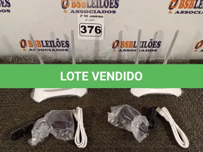 LOTE 376 - 02 ROTEADORES TP-LINK COM CABO E FONTE. (NO ESTADO) ATENÇÃO! FAZER A VISITAÇÃO ANTES DE ARREMATAR, NÃO SABEMOS SE FUNCIONA. LEILÃO NÃO TEM GARANTIA E NEM DEVOLUÇÃO, SUJEITO A POSSÍVEIS AVARIAS VISÍVEIS/OCULTAS E/OU AUSÊNCIA DE COMPONENTES.