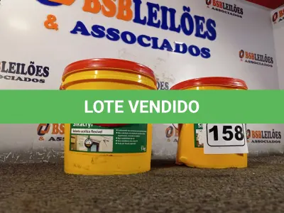 LOTE 158 - 02 BALDES DE SIKACRYL 203 SELANTE ACRÍLICO FLEXÍVEL 5KG. (NO ESTADO) ATENÇÃO! FAZER A VISITAÇÃO ANTES DE ARREMATAR, NÃO SABEMOS SE FUNCIONA. LEILÃO NÃO TEM GARANTIA E NEM DEVOLUÇÃO, SUJEITO A POSSÍVEIS AVARIAS VISÍVEIS/OCULTAS E/OU AUSÊNCIA DE COMPONENTES.