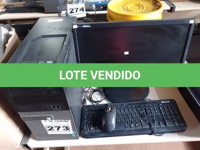 LOTE 273 - 01 CPU, 01 TECLADO E 01 MONITOR. (NO ESTADO) ATENÇÃO! FAZER A VISITAÇÃO ANTES DE ARREMATAR, NÃO SABEMOS SE FUNCIONA. LEILÃO NÃO TEM GARANTIA E NEM DEVOLUÇÃO, SUJEITO A POSSÍVEIS AVARIAS VISÍVEIS/OCULTAS E/OU AUSÊNCIA DE COMPONENTES.