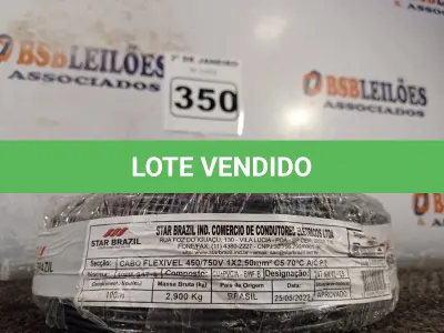LOTE 350 - 01 ROLO DE CABO FLEXÍVEL 100M 1X2,5MM NA COR PRETA (NOVO). (NO ESTADO) ATENÇÃO! FAZER A VISITAÇÃO ANTES DE ARREMATAR, NÃO SABEMOS SE FUNCIONA. LEILÃO NÃO TEM GARANTIA E NEM DEVOLUÇÃO, SUJEITO A POSSÍVEIS AVARIAS VISÍVEIS/OCULTAS E/OU AUSÊNCIA DE COMPONENTES.