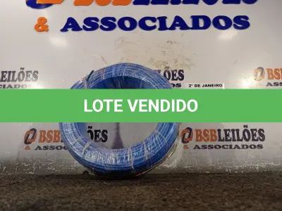 LOTE 340 - 01 ROLO DE CABO FLEXÍVEL 100M 1X4MM NA COR AZUL (NOVO). (NO ESTADO) ATENÇÃO! FAZER A VISITAÇÃO ANTES DE ARREMATAR, NÃO SABEMOS SE FUNCIONA. LEILÃO NÃO TEM GARANTIA E NEM DEVOLUÇÃO, SUJEITO A POSSÍVEIS AVARIAS VISÍVEIS/OCULTAS E/OU AUSÊNCIA DE COMPONENTES.