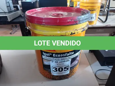 LOTE 305 - 01 GALÃO DE EMULSÃO DISPERSA EM ÁGUA PARA IMPRIMAÇÃO E IMPERMEABILIZAÇÃO IGOL ECOASFALTO SIKA. (NO ESTADO) ATENÇÃO! FAZER A VISITAÇÃO ANTES DE ARREMATAR, NÃO SABEMOS SE FUNCIONA. LEILÃO NÃO TEM GARANTIA E NEM DEVOLUÇÃO, SUJEITO A POSSÍVEIS AVARIAS VISÍVEIS/OCULTAS E/OU AUSÊNCIA DE COMPONENTES.