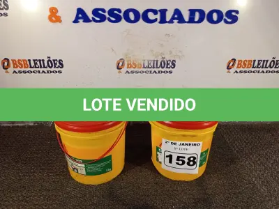 LOTE 158 - 02 BALDES DE SIKACRYL 203 SELANTE ACRÍLICO FLEXÍVEL 5KG. (NO ESTADO) ATENÇÃO! FAZER A VISITAÇÃO ANTES DE ARREMATAR, NÃO SABEMOS SE FUNCIONA. LEILÃO NÃO TEM GARANTIA E NEM DEVOLUÇÃO, SUJEITO A POSSÍVEIS AVARIAS VISÍVEIS/OCULTAS E/OU AUSÊNCIA DE COMPONENTES.