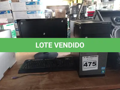 LOTE 475 - 01 CPU, 01 TECLADO E 01 MONITOR. (NO ESTADO) ATENÇÃO! FAZER A VISITAÇÃO ANTES DE ARREMATAR, NÃO SABEMOS SE FUNCIONA. LEILÃO NÃO TEM GARANTIA E NEM DEVOLUÇÃO, SUJEITO A POSSÍVEIS AVARIAS VISÍVEIS/OCULTAS E/OU AUSÊNCIA DE COMPONENTES.