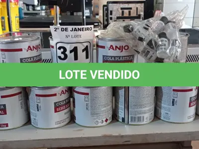 LOTE 311 - 12 LATAS DE 1KG DE COLA PLÁSTICA MARCA ANJO. (NO ESTADO) ATENÇÃO! FAZER A VISITAÇÃO ANTES DE ARREMATAR, NÃO SABEMOS SE FUNCIONA. LEILÃO NÃO TEM GARANTIA E NEM DEVOLUÇÃO, SUJEITO A POSSÍVEIS AVARIAS VISÍVEIS/OCULTAS E/OU AUSÊNCIA DE COMPONENTES.