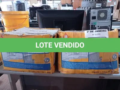 LOTE 293 - 02 CAIXAS DE REVESTIMENTO IMPERMEABILIZANTE SEMI-FLEXIVEL SIKA TOP 100 18KG. (NO ESTADO) ATENÇÃO! FAZER A VISITAÇÃO ANTES DE ARREMATAR, NÃO SABEMOS SE FUNCIONA. LEILÃO NÃO TEM GARANTIA E NEM DEVOLUÇÃO, SUJEITO A POSSÍVEIS AVARIAS VISÍVEIS/OCULTAS E/OU AUSÊNCIA DE COMPONENTES.