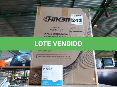 LOTE 243 - 01 CAIXA COM APROXIMADAMENTE 1.000 MASCARAS DESCARTÁVEIS KN95 . (NO ESTADO) ATENÇÃO! FAZER A VISITAÇÃO ANTES DE ARREMATAR, NÃO SABEMOS SE FUNCIONA. LEILÃO NÃO TEM GARANTIA E NEM DEVOLUÇÃO, SUJEITO A POSSÍVEIS AVARIAS VISÍVEIS/OCULTAS E/OU AUSÊNCIA DE COMPONENTES.