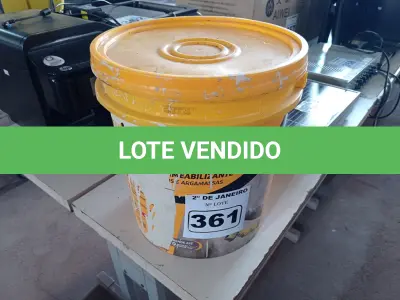 LOTE 361 - 01 BALDE DE VEDACIT, ADITIVO IMPERMEABILIZANTE PARA CONCRETOS E ARGAMASSAS. (NO ESTADO) ATENÇÃO! FAZER A VISITAÇÃO ANTES DE ARREMATAR, NÃO SABEMOS SE FUNCIONA. LEILÃO NÃO TEM GARANTIA E NEM DEVOLUÇÃO, SUJEITO A POSSÍVEIS AVARIAS VISÍVEIS/OCULTAS E/OU AUSÊNCIA DE COMPONENTES.