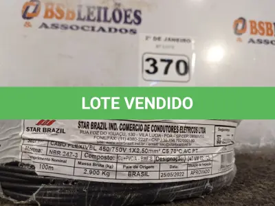 LOTE 370 - 01 ROLO DE CABO FLEXÍVEL 100M 1X2,5MM NA COR PRETA (NOVO). (NO ESTADO) ATENÇÃO! FAZER A VISITAÇÃO ANTES DE ARREMATAR, NÃO SABEMOS SE FUNCIONA. LEILÃO NÃO TEM GARANTIA E NEM DEVOLUÇÃO, SUJEITO A POSSÍVEIS AVARIAS VISÍVEIS/OCULTAS E/OU AUSÊNCIA DE COMPONENTES.