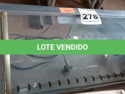 LOTE 278 - 01 ESTUFA ELÉTRICA PARA SALGADOS. (NO ESTADO) ATENÇÃO! FAZER A VISITAÇÃO ANTES DE ARREMATAR, NÃO SABEMOS SE FUNCIONA. LEILÃO NÃO TEM GARANTIA E NEM DEVOLUÇÃO, SUJEITO A POSSÍVEIS AVARIAS VISÍVEIS/OCULTAS E/OU AUSÊNCIA DE COMPONENTES.