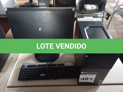 LOTE 481 - 01 CPU, 01 TECLADO E 01 MONITOR. (NO ESTADO) ATENÇÃO! FAZER A VISITAÇÃO ANTES DE ARREMATAR, NÃO SABEMOS SE FUNCIONA. LEILÃO NÃO TEM GARANTIA E NEM DEVOLUÇÃO, SUJEITO A POSSÍVEIS AVARIAS VISÍVEIS/OCULTAS E/OU AUSÊNCIA DE COMPONENTES.