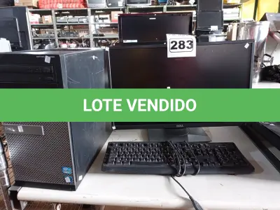 LOTE 283 - 01 CPU, 01 TECLADO E 01 MONITOR. (NO ESTADO) ATENÇÃO! FAZER A VISITAÇÃO ANTES DE ARREMATAR, NÃO SABEMOS SE FUNCIONA. LEILÃO NÃO TEM GARANTIA E NEM DEVOLUÇÃO, SUJEITO A POSSÍVEIS AVARIAS VISÍVEIS/OCULTAS E/OU AUSÊNCIA DE COMPONENTES.