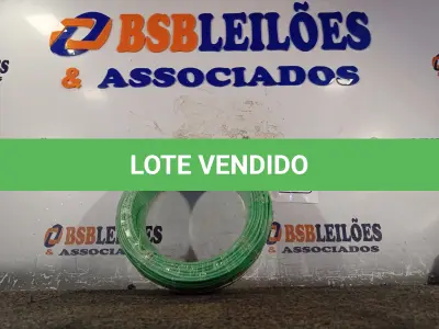 LOTE 310 - 01 ROLO DE CABO FLEXÍVEL 100M 1X2,5MM NA COR VERDE (NOVO). (NO ESTADO) ATENÇÃO! FAZER A VISITAÇÃO ANTES DE ARREMATAR, NÃO SABEMOS SE FUNCIONA. LEILÃO NÃO TEM GARANTIA E NEM DEVOLUÇÃO, SUJEITO A POSSÍVEIS AVARIAS VISÍVEIS/OCULTAS E/OU AUSÊNCIA DE COMPONENTES.