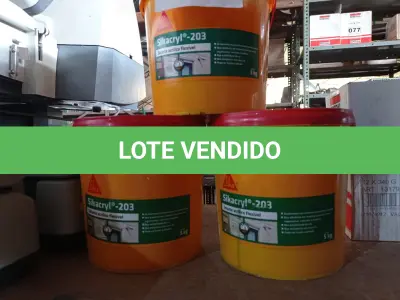 LOTE 216 - 03 BALDES DE SELANTE ACRÍLICO FLEXÍVEL SIKACRYL 203 5KG. (NO ESTADO) ATENÇÃO! FAZER A VISITAÇÃO ANTES DE ARREMATAR, NÃO SABEMOS SE FUNCIONA. LEILÃO NÃO TEM GARANTIA E NEM DEVOLUÇÃO, SUJEITO A POSSÍVEIS AVARIAS VISÍVEIS/OCULTAS E/OU AUSÊNCIA DE COMPONENTES.