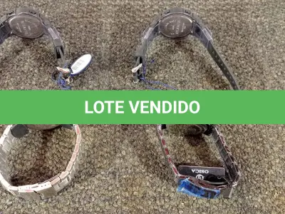 LOTE 416 - 04 RELÓGIOS. (NO ESTADO) ATENÇÃO! FAZER A VISITAÇÃO ANTES DE ARREMATAR, NÃO SABEMOS SE FUNCIONA. LEILÃO NÃO TEM GARANTIA E NEM DEVOLUÇÃO, SUJEITO A POSSÍVEIS AVARIAS VISÍVEIS/OCULTAS E/OU AUSÊNCIA DE COMPONENTES.