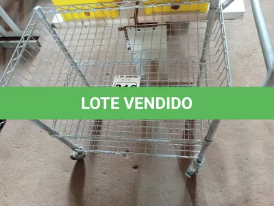 LOTE 316 - 01 CARRINHO PARA TRANSPORTE DE UTENSILIOS COM TRES DIVISOES. (NO ESTADO) ATENÇÃO! FAZER A VISITAÇÃO ANTES DE ARREMATAR, NÃO SABEMOS SE FUNCIONA. LEILÃO NÃO TEM GARANTIA E NEM DEVOLUÇÃO, SUJEITO A POSSÍVEIS AVARIAS VISÍVEIS/OCULTAS E/OU AUSÊNCIA DE COMPONENTES.