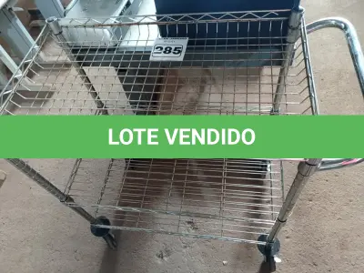 LOTE 285 - 01 CARRINHO PARA TRANSPORTE DE UTENSILIOS COM TRES DIVISOES. (NO ESTADO) ATENÇÃO! FAZER A VISITAÇÃO ANTES DE ARREMATAR, NÃO SABEMOS SE FUNCIONA. LEILÃO NÃO TEM GARANTIA E NEM DEVOLUÇÃO, SUJEITO A POSSÍVEIS AVARIAS VISÍVEIS/OCULTAS E/OU AUSÊNCIA DE COMPONENTES.