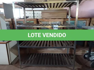 LOTE 516 - 01 PRATELEIRA EM INOX COM 04 COMPARTIMENTOS. (NO ESTADO) ATENÇÃO! FAZER A VISITAÇÃO ANTES DE ARREMATAR, NÃO SABEMOS SE FUNCIONA. LEILÃO NÃO TEM GARANTIA E NEM DEVOLUÇÃO, SUJEITO A POSSÍVEIS AVARIAS VISÍVEIS/OCULTAS E/OU AUSÊNCIA DE COMPONENTES.