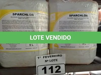 LOTE 112 - 20 LITROS DE DESINFETANTE HOSPITALAR PARA SUPERFÍCIES FIXAS E ARTIGOS NÃO CRÍTICOS. (NO ESTADO) ATENÇÃO! FAZER A VISITAÇÃO ANTES DE ARREMATAR, NÃO SABEMOS SE FUNCIONA. LEILÃO NÃO TEM GARANTIA E NEM DEVOLUÇÃO, SUJEITO A POSSÍVEIS AVARIAS VISÍVEIS/OCULTAS E/OU AUSÊNCIA DE COMPONENTES.
