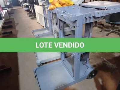 LOTE 495 - 02 CARRINHOS PARA LIMPEZA INDUSTRIAL INCOMPLETO. (NO ESTADO) ATENÇÃO! FAZER A VISITAÇÃO ANTES DE ARREMATAR, NÃO SABEMOS SE FUNCIONA. LEILÃO NÃO TEM GARANTIA E NEM DEVOLUÇÃO, SUJEITO A POSSÍVEIS AVARIAS VISÍVEIS/OCULTAS E/OU AUSÊNCIA DE COMPONENTES.