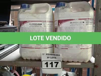 LOTE 117 - 20 LITROS DE CLOROCLEAN. (NO ESTADO) ATENÇÃO! FAZER A VISITAÇÃO ANTES DE ARREMATAR, NÃO SABEMOS SE FUNCIONA. LEILÃO NÃO TEM GARANTIA E NEM DEVOLUÇÃO, SUJEITO A POSSÍVEIS AVARIAS VISÍVEIS/OCULTAS E/OU AUSÊNCIA DE COMPONENTES.