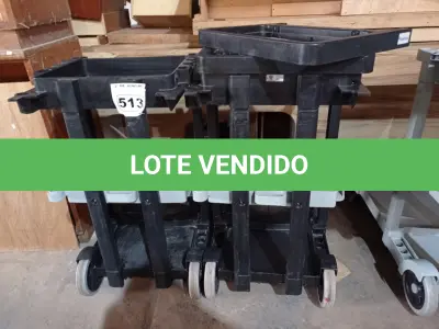 LOTE 513 - 02 CARRINHOS PARA LIMPEZA INDUSTRIAL INCOMPLETO. (NO ESTADO) ATENÇÃO! FAZER A VISITAÇÃO ANTES DE ARREMATAR, NÃO SABEMOS SE FUNCIONA. LEILÃO NÃO TEM GARANTIA E NEM DEVOLUÇÃO, SUJEITO A POSSÍVEIS AVARIAS VISÍVEIS/OCULTAS E/OU AUSÊNCIA DE COMPONENTES.