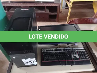 LOTE 537 - 01 CPU, 01 TECLADO E 01 MONITOR CORE I3.(NO ESTADO) ATENÇÃO! FAZER A VISITAÇÃO ANTES DE ARREMATAR, NÃO SABEMOS SE FUNCIONA. LEILÃO NÃO TEM GARANTIA E NEM DEVOLUÇÃO, SUJEITO A POSSÍVEIS AVARIAS VISÍVEIS/OCULTAS E/OU AUSÊNCIA DE COMPONENTES.