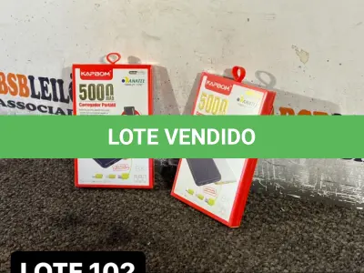 LOTE 102 - 02 POWERBANKS DE 5.000MAH  PORTATEIS ( NOVO ) ( NO ESTADO )