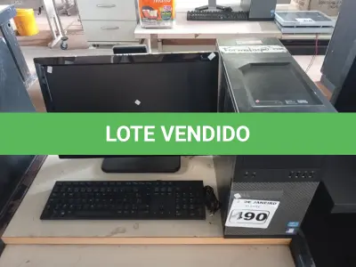 LOTE 490 - 01 CPU, 01 TECLADO E 01 MONITOR. (NO ESTADO) ATENÇÃO! FAZER A VISITAÇÃO ANTES DE ARREMATAR, NÃO SABEMOS SE FUNCIONA. LEILÃO NÃO TEM GARANTIA E NEM DEVOLUÇÃO, SUJEITO A POSSÍVEIS AVARIAS VISÍVEIS/OCULTAS E/OU AUSÊNCIA DE COMPONENTES.