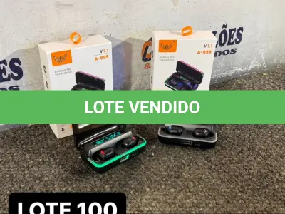 LOTE 100 - 02 FONES DE OUVIDO BLUETOOTH COM VISOR DIGITAL E INDICADOR DE LED ( NOVO ) ( NO ESTADO )