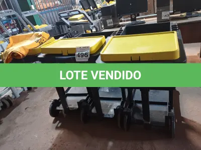 LOTE 496 - 03 CARRINHOS PARA LIMPEZA INDUSTRIAL INCOMPLETO. (NO ESTADO) ATENÇÃO! FAZER A VISITAÇÃO ANTES DE ARREMATAR, NÃO SABEMOS SE FUNCIONA. LEILÃO NÃO TEM GARANTIA E NEM DEVOLUÇÃO, SUJEITO A POSSÍVEIS AVARIAS VISÍVEIS/OCULTAS E/OU AUSÊNCIA DE COMPONENTES.