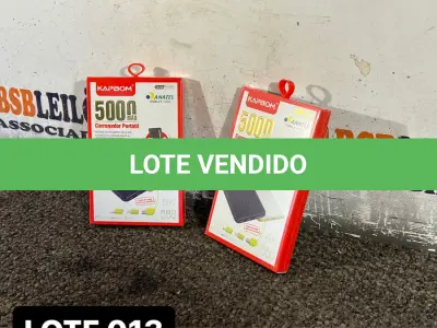 LOTE 013 - 02 POWERBANKS DE 5000MAH MODELO SLIM( NOVO ) ( NO ESTADO )