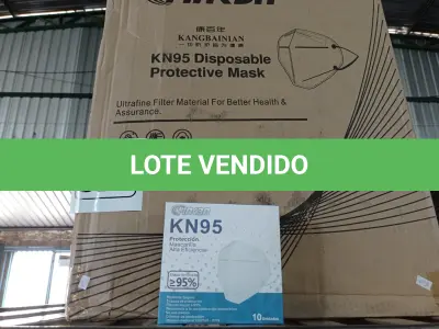LOTE 521 - 01 CAIXA COM APROXIMADAMENTE 1.000 MASCARAS DESCARTÁVEIS KN95 . (NO ESTADO) ATENÇÃO! FAZER A VISITAÇÃO ANTES DE ARREMATAR, NÃO SABEMOS SE FUNCIONA. LEILÃO NÃO TEM GARANTIA E NEM DEVOLUÇÃO, SUJEITO A POSSÍVEIS AVARIAS VISÍVEIS/OCULTAS E/OU AUSÊNCIA DE COMPONENTES.