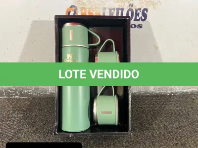 LOTE 043 - 01 KIT GARRAFA TÉRMICA COM 3 XICARAS ( NOVO ) ( NO ESTADO )