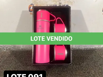 LOTE 091 - 01 KIT GARRAFA TERMICA CAMPING ( NOVO ) ( NO ESTADO )