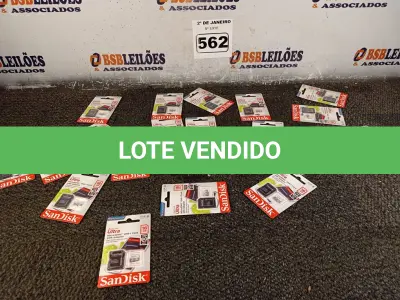 LOTE 562 - 01 LOTE COM CARTOES DE MEMORIA DE 16GK. (NO ESTADO) ATENÇÃO! FAZER A VISITAÇÃO ANTES DE ARREMATAR, NÃO SABEMOS SE FUNCIONA. LEILÃO NÃO TEM GARANTIA E NEM DEVOLUÇÃO, SUJEITO A POSSÍVEIS AVARIAS VISÍVEIS/OCULTAS E/OU AUSÊNCIA DE COMPONENTES.